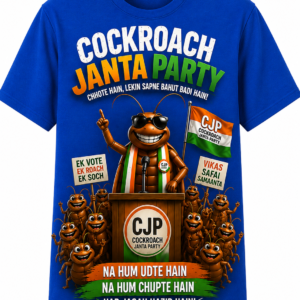 Cockroach Janta Party Funny Political Graphic Oversized T-Shirt | CJP Meme Tee