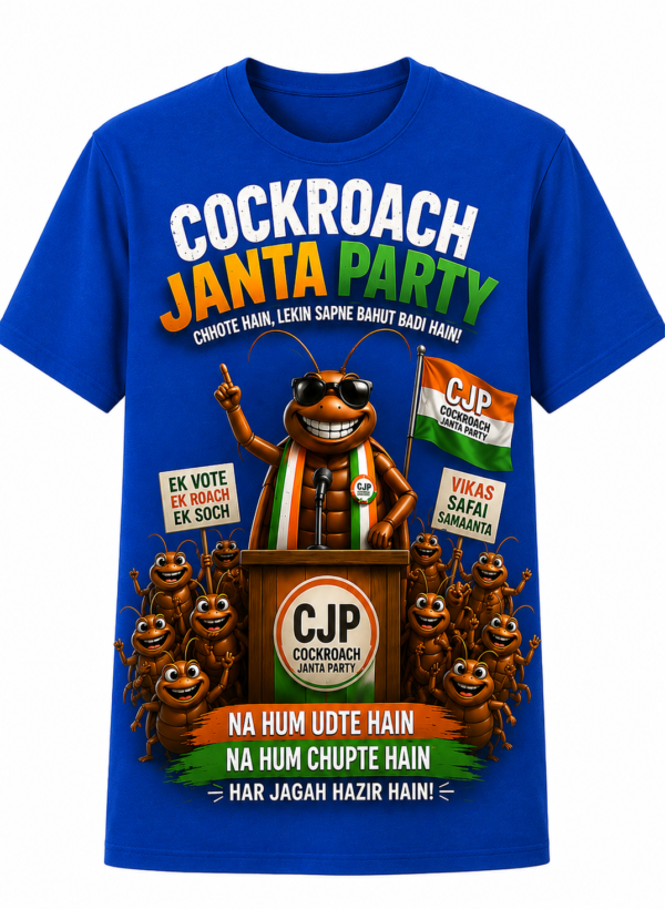 Cockroach Janta Party Funny Political Graphic Oversized T-Shirt | CJP Meme Tee